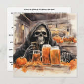 👻🍻「ハント&ホップBash」🍻👻ハロウィーン 招待状 (正面/裏面)