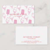 ハンドアイス絵を描クリームパターンピンクの名刺 名刺 (正面/裏面)