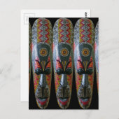 ハンドア絵を描フリカの部族マスク ポストカード (正面/裏面)