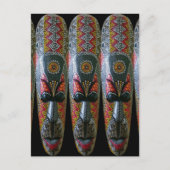 ハンドア絵を描フリカの部族マスク ポストカード (正面)