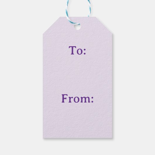 ハンドア絵を描プリコットパープル花模様-離れギフト品 ギフトタグ (裏面)