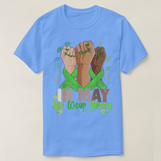 ハンドイン5月I衣服緑の心の健康 Tシャツ (デザイン正面)