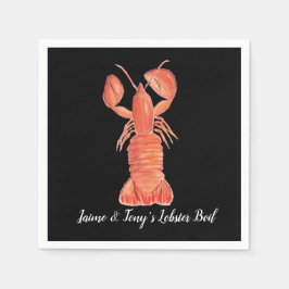 ハンドウォーターカラーシーフードロブスター スタンダードカクテルナプキン