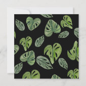 ハンドウォーターカラーモンステラアダンソニリーフブライダル 招待状 (裏面)