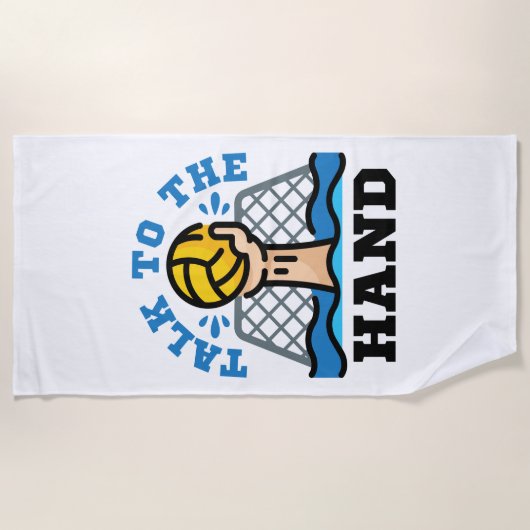 ハンドウォーターポロおもしろいゴアリーに話す ビーチタオル (正面)