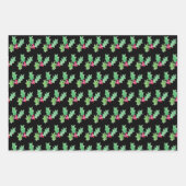 ハンドウォーター色の雪の結晶クリスマス白黒 ラッピングペーパーシート (正面3)