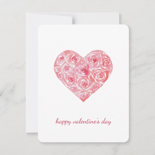 ハンドウォー絵を描タの色のバラハートバレンタインデー シーズンカード (正面)