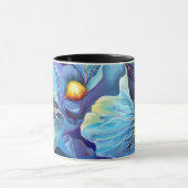 ハンドウォー絵を描タカラーフローラアクア&ブルースビーブ マグカップ (中央)