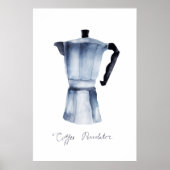 ハンドウォー絵を描タカラーヴィンテージモカコーヒーメーカー ポスター (正面)