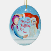 ハンドウォー絵を描ターカラーマジカルサンタクロース セラミックオーナメント (右)