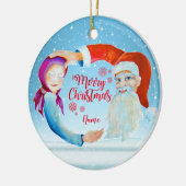 ハンドウォー絵を描ターカラーマジカルサンタクロース セラミックオーナメント (左)