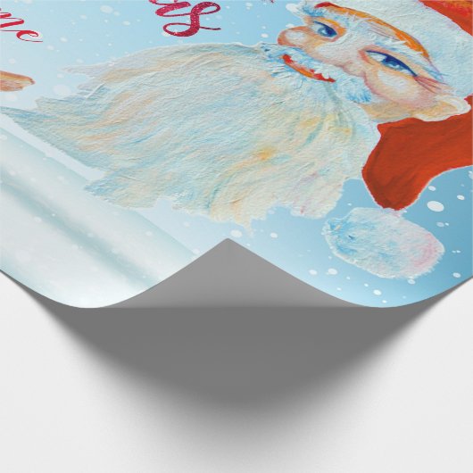 ハンドウォー絵を描ターカラーマジカルサンタクロース ラッピングペーパー (角)