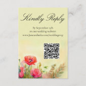 ハンドウォー絵を描ターカラー春ポピー エンクロージャーカード (正面)