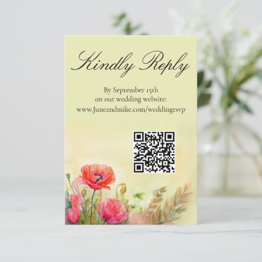 ハンドウォー絵を描ターカラー春ポピー エンクロージャーカード (スタンド正面)