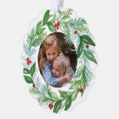 ハンドウォー絵を描トカラークリスマスホリデーリース オーナメントカード (左)