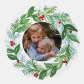 ハンドウォー絵を描トカラークリスマスホリデーリース オーナメントカード (正面)