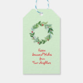 ハンドウォー絵を描トカラークリスマスホリデーリース ギフトタグ (裏面)