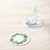 ハンドウォー絵を描トカラークリスマスホリデーリース ペーパーコースター (インサイチュ)