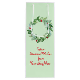 ハンドウォー絵を描トカラークリスマスホリデーリース ワインギフトバッグ