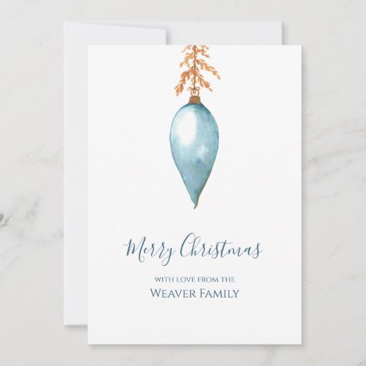 ハンドウォー絵を描トカラーヴィンテージクリスマスバウブル シーズンカード (正面)