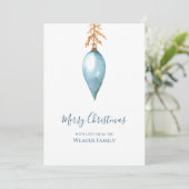 ハンドウォー絵を描トカラーヴィンテージクリスマスバウブル シーズンカード (スタンド正面)