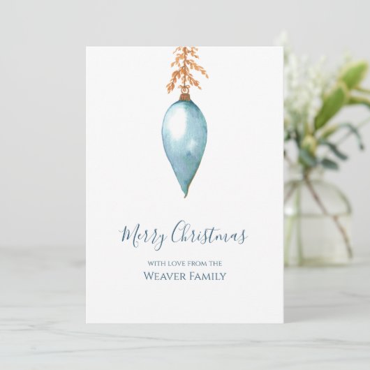 ハンドウォー絵を描トカラーヴィンテージクリスマスバウブル シーズンカード (スタンド正面)