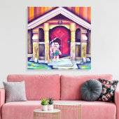 ハンドウォー色彩の鮮やかターカラー北欧トロール キャンバスプリント (インサイチュ (リビング))