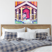 ハンドウォー色彩の鮮やかターカラー北欧トロール キャンバスプリント (インサイチュ (寝室))