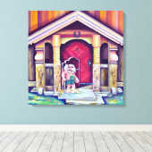 ハンドウォー色彩の鮮やかターカラー北欧トロール キャンバスプリント (インサイチュ (ウッドフロア))