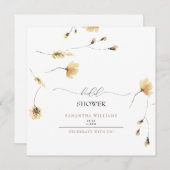 ハンドエ絵を描ロピーニーブライダルシャワースクエア 招待状 (正面/裏面)