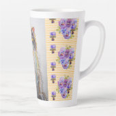 ハンドエ絵を描ローTuxedo猫フローララテマグカップ カフェラテマグ (右)