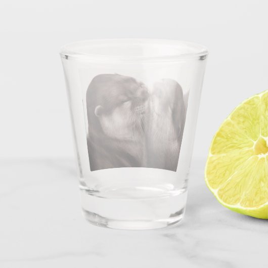 ハンドオ絵を描ータ – テンダーモーメント野生動物アート ショットグラス (裏面)
