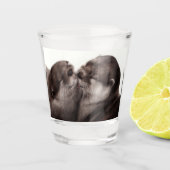 ハンドオ絵を描ータ – テンダーモーメント野生動物アート ショットグラス (正面)