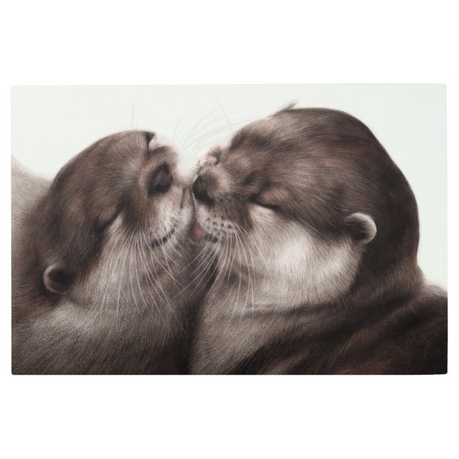 ハンドオ絵を描ータ – テンダーモーメント野生動物アート メタルプリント (正面)