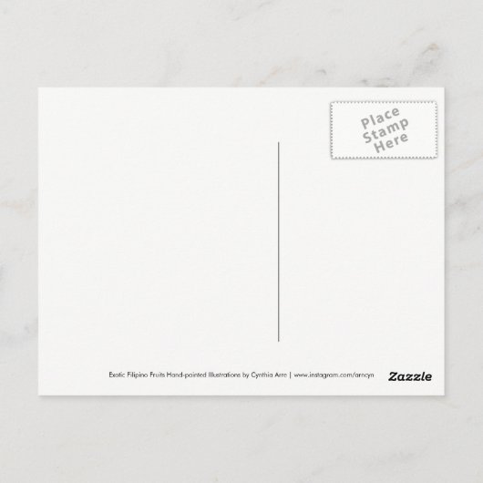 ハンドオ色彩の鮮やかクチックフィリピンの熱帯果実 ポストカード (裏面)