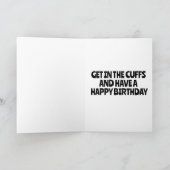 ハンドカフ　いたずらな誕生日　妻へのグリーティングカード カード (内部)