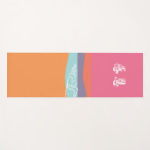 ハンドカラ図解入りの、写真付きのーブロックビーチモチーフヨガマット ヨガマット (正面(横))