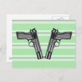 ハンドガン、ピストル、銃器 ポストカード (正面/裏面)