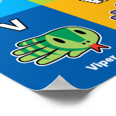 ハンドクリッター英語ABCアルファベット子供へ ポスター (角)