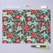 ハンドクリ絵を描ススマスポインセチア赤白アクア 薄葉紙 (クラフト)