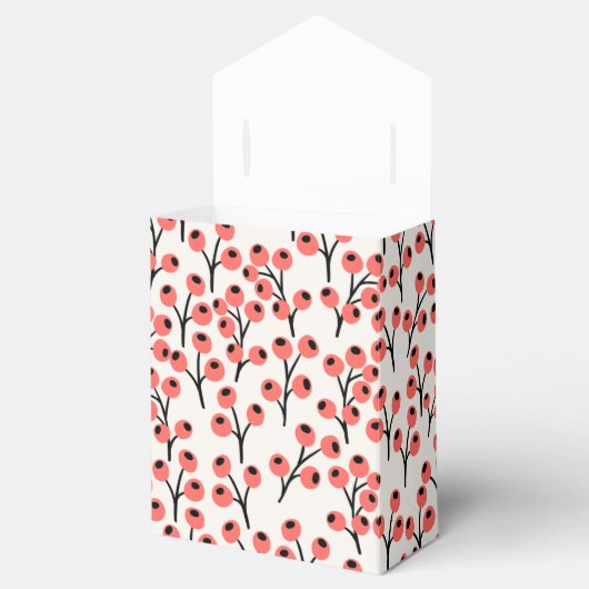 ハンドクリ絵を描スマスの枝の果実の赤い白 フェイバーボックス (オープン)