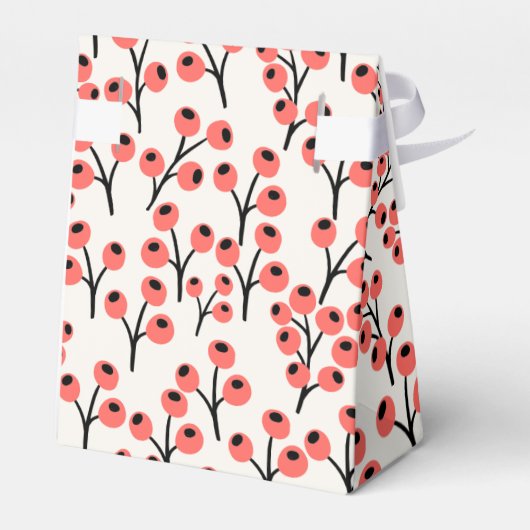 ハンドクリ絵を描スマスの枝の果実の赤い白 フェイバーボックス (裏面サイド)