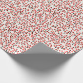 ハンドクリ絵を描スマスの枝の果実の赤い白 ラッピングペーパー (角)