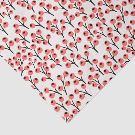 ハンドクリ絵を描スマスの枝の果実の赤い白 薄葉紙 (詳細)