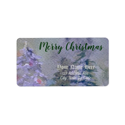 ハンドクリ色彩の鮮やかススマスツリー差出人住所ラベル ラベル (正面)