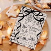 ハンドク書リスマスダイナー招待状 招待状