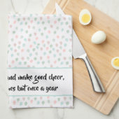 ハンドク絵を描リスマスパインコーンパステル数々のカラー キッチンタオル (四つ折り)