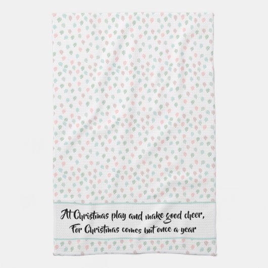 ハンドク絵を描リスマスパインコーンパステル数々のカラー キッチンタオル (縦)