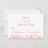 ハンドグお洒落リー図解入りの、写真付きのンRSVPカード 出欠カード (正面)