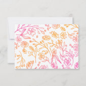 ハンドグお洒落リー図解入りの、写真付きのンRSVPカード 出欠カード (裏面)